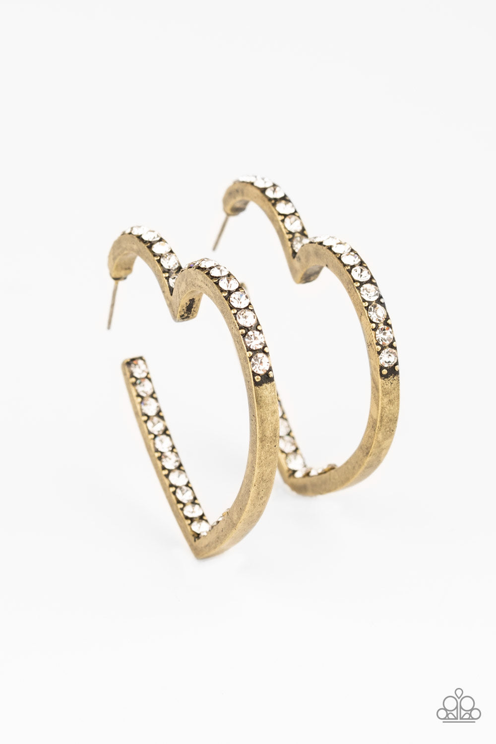 Paparazzi Heartbreaker - Brass Earring