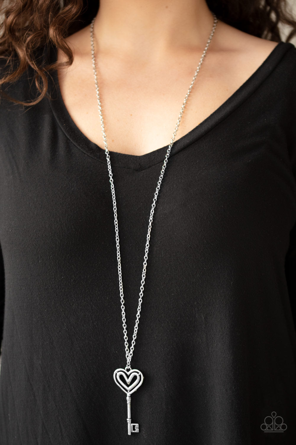 Paparazzi Unlock My Heart - Silver Necklace