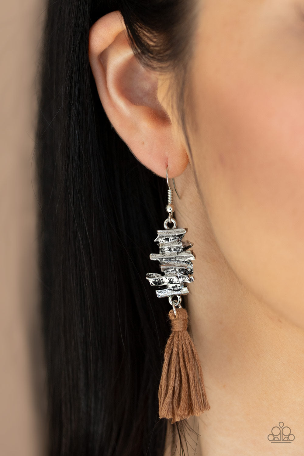 Paparazzi Tiki Tassel - Brown Earring