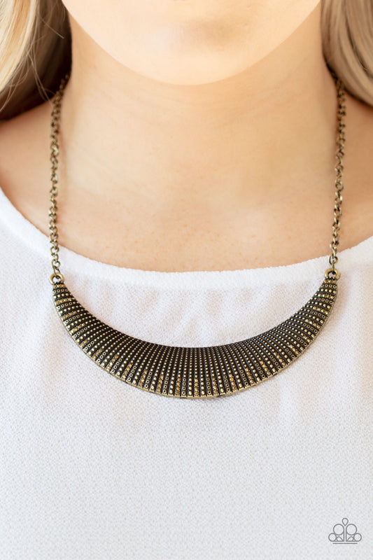 Paparazzi Modern Day Moonshine - Brass Necklace