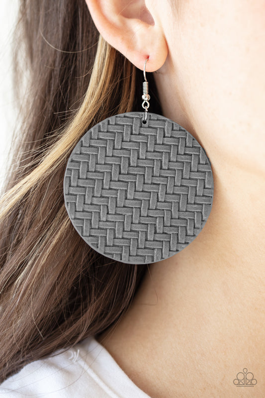 Paparazzi Plaited Plains - Silver Earring