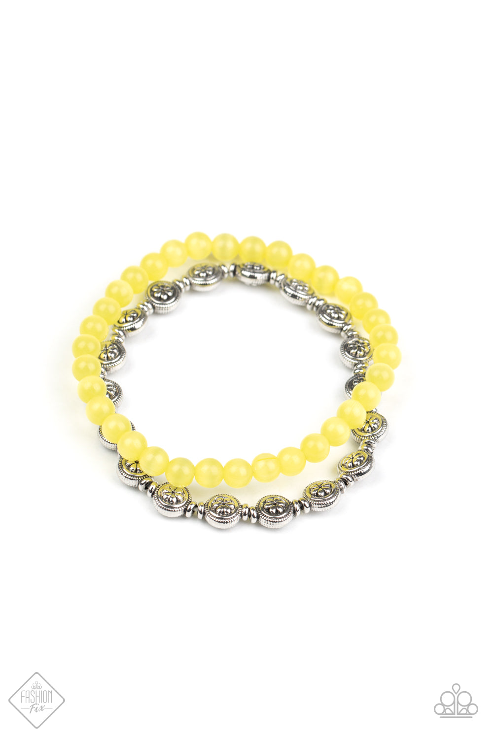 Paparazzi Dewy Dandelions - Yellow Bracelet