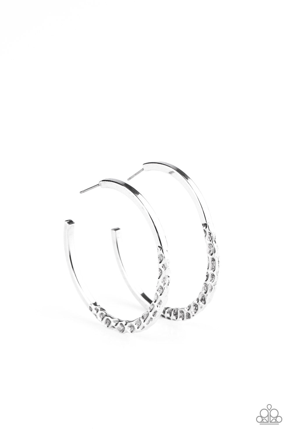 Paparazzi Imprinted Intensity - Silver Earring