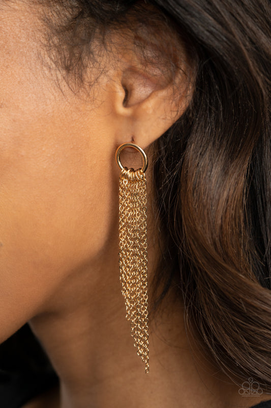 Paparazzi Divinely Dipping - Gold Earring