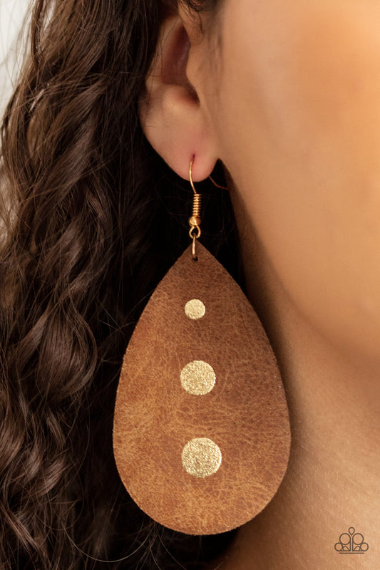 Paparazzi Rustic Torrent - Gold Earring