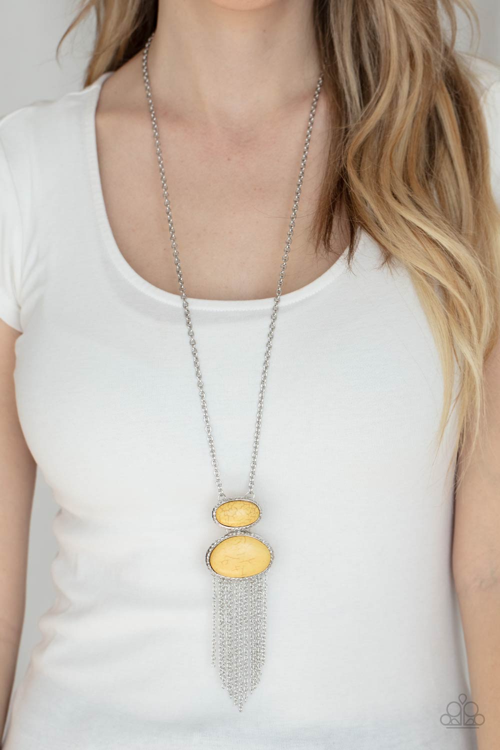 Paparazzi Meet Me At Sunset - Yellow Necklace