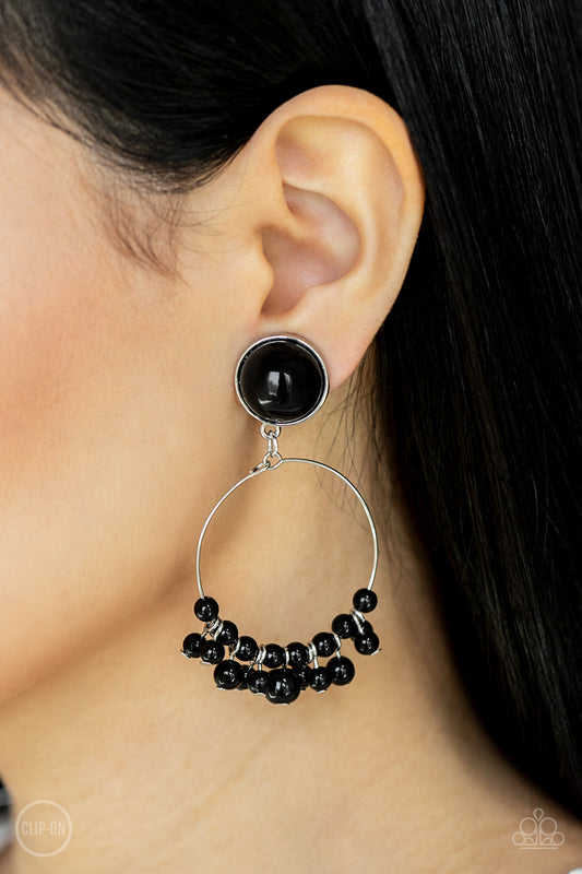 Paparazzi Cabaret Charm - Black Earring