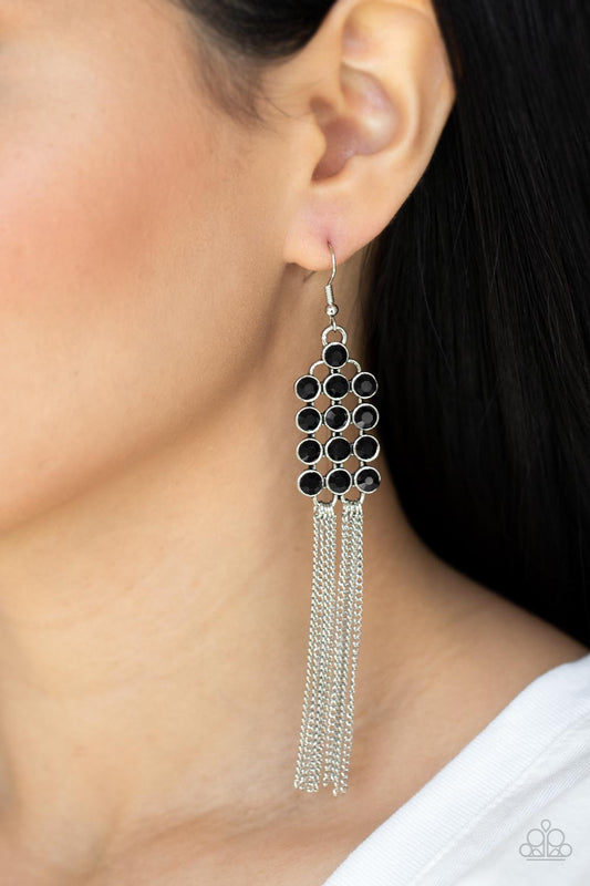 Paparazzi Tasteful Tassel - Black Earring