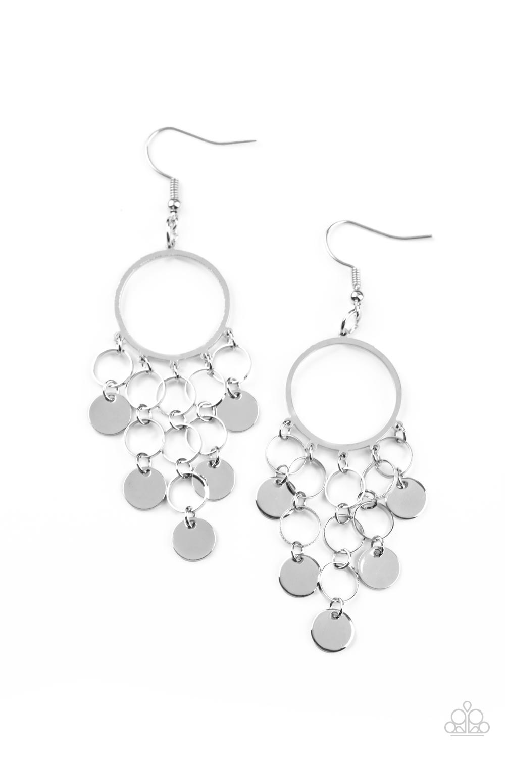 Paparazzi Cyber Chime - Silver Earring