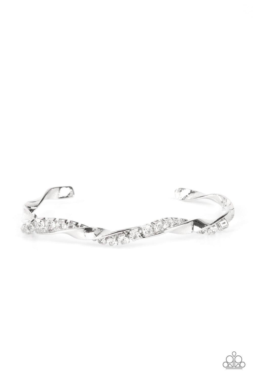 Paparazzi Twisted Twinkle - White Bracelet