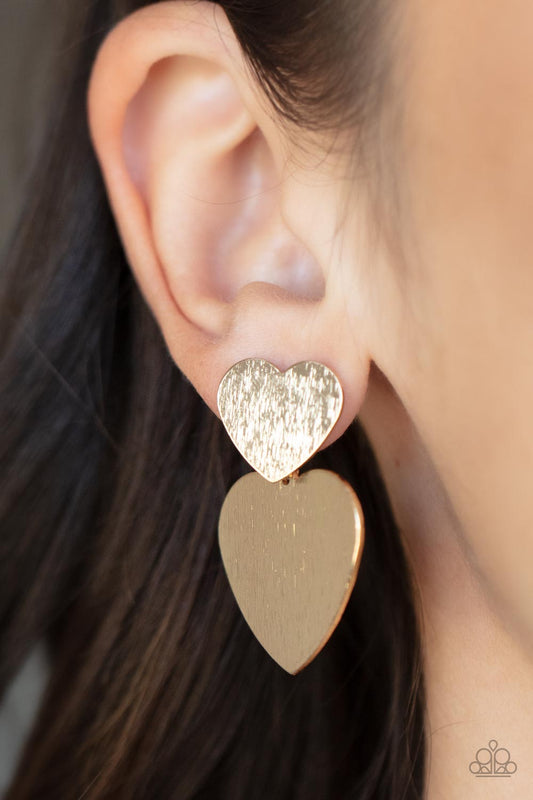 Paparazzi Heart-Racing Refinement - Gold Earring