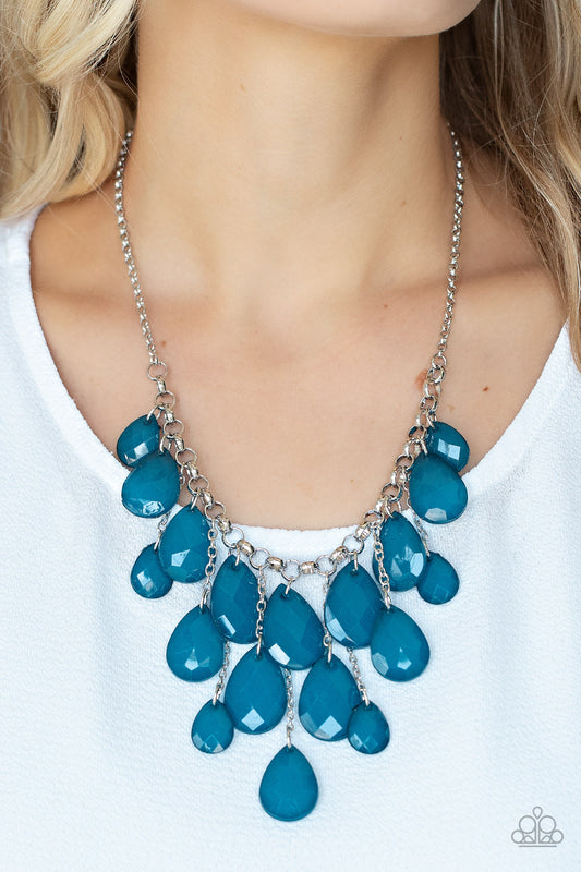 Paparazzi Front Row Flamboyance - Blue Necklace