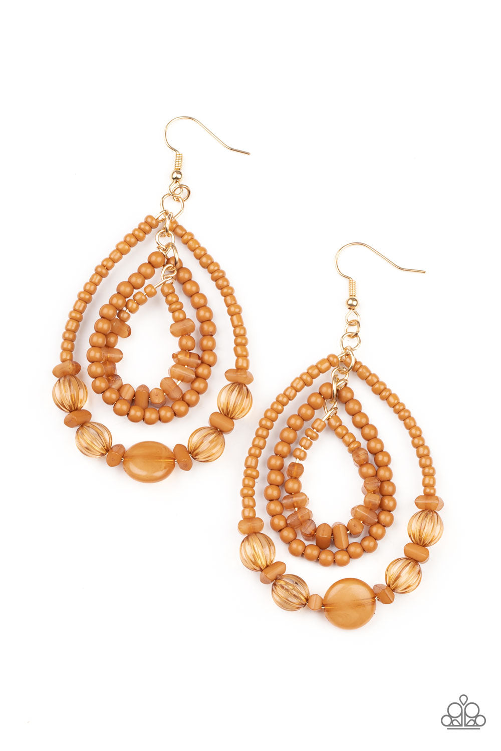 Paparazzi Prana Party - Brown Earring