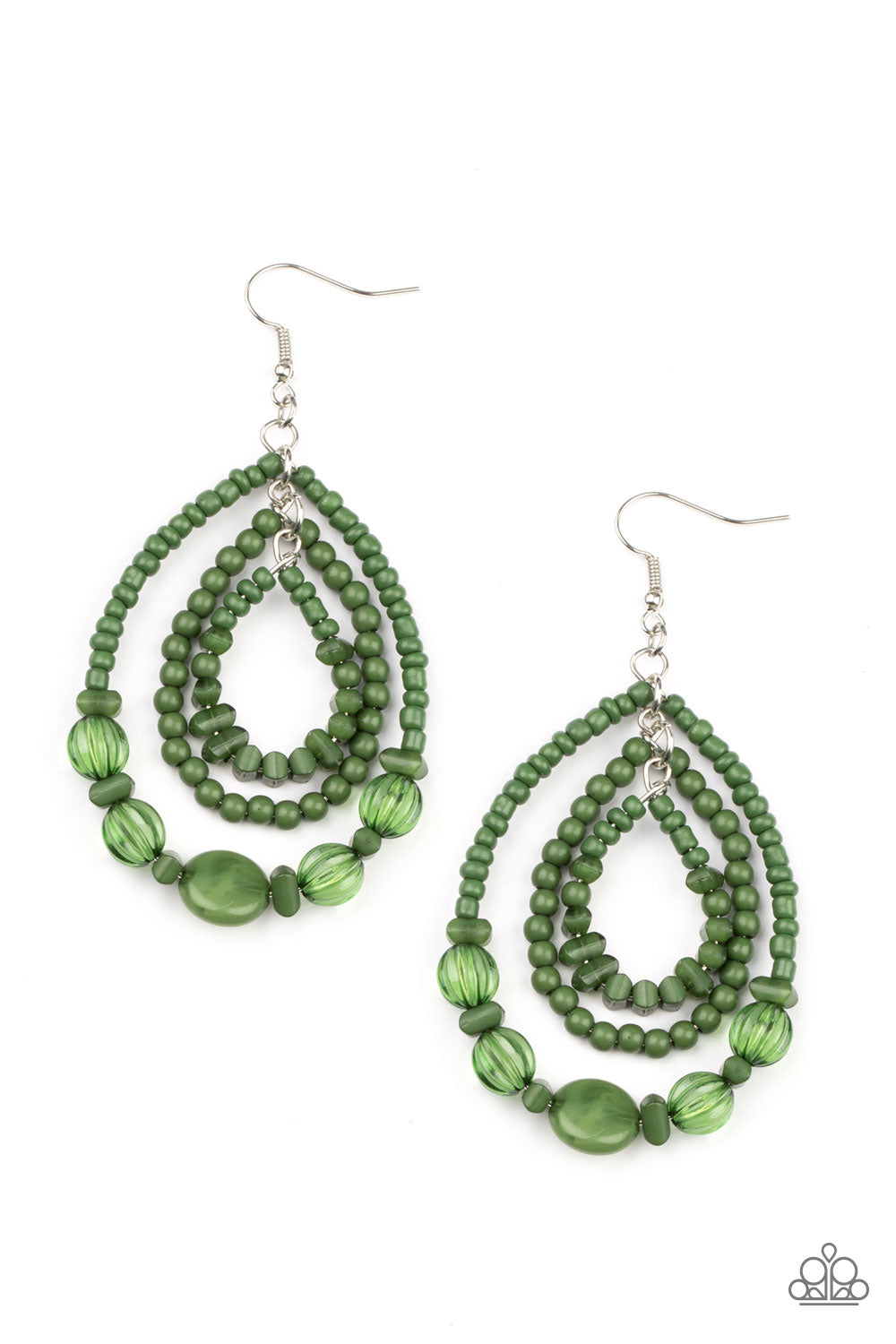 Paparazzi Prana Party - Green Earring