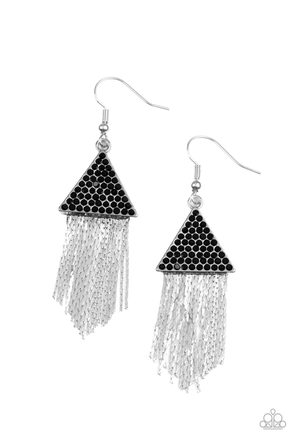 Paparazzi Pyramid SHEEN Earring - Black