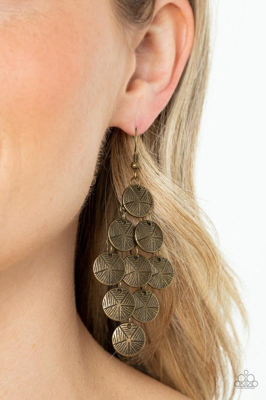 Paparazzi How CHIME Flies - Brass Earring