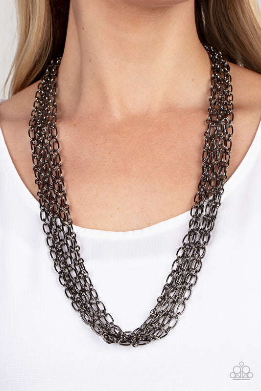 Paparazzi Dynamite Dynamo - Black Necklace