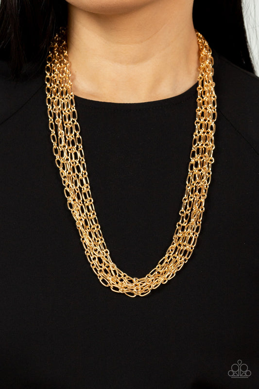 Paparazzi Dynamite Dynamo - Gold Necklace