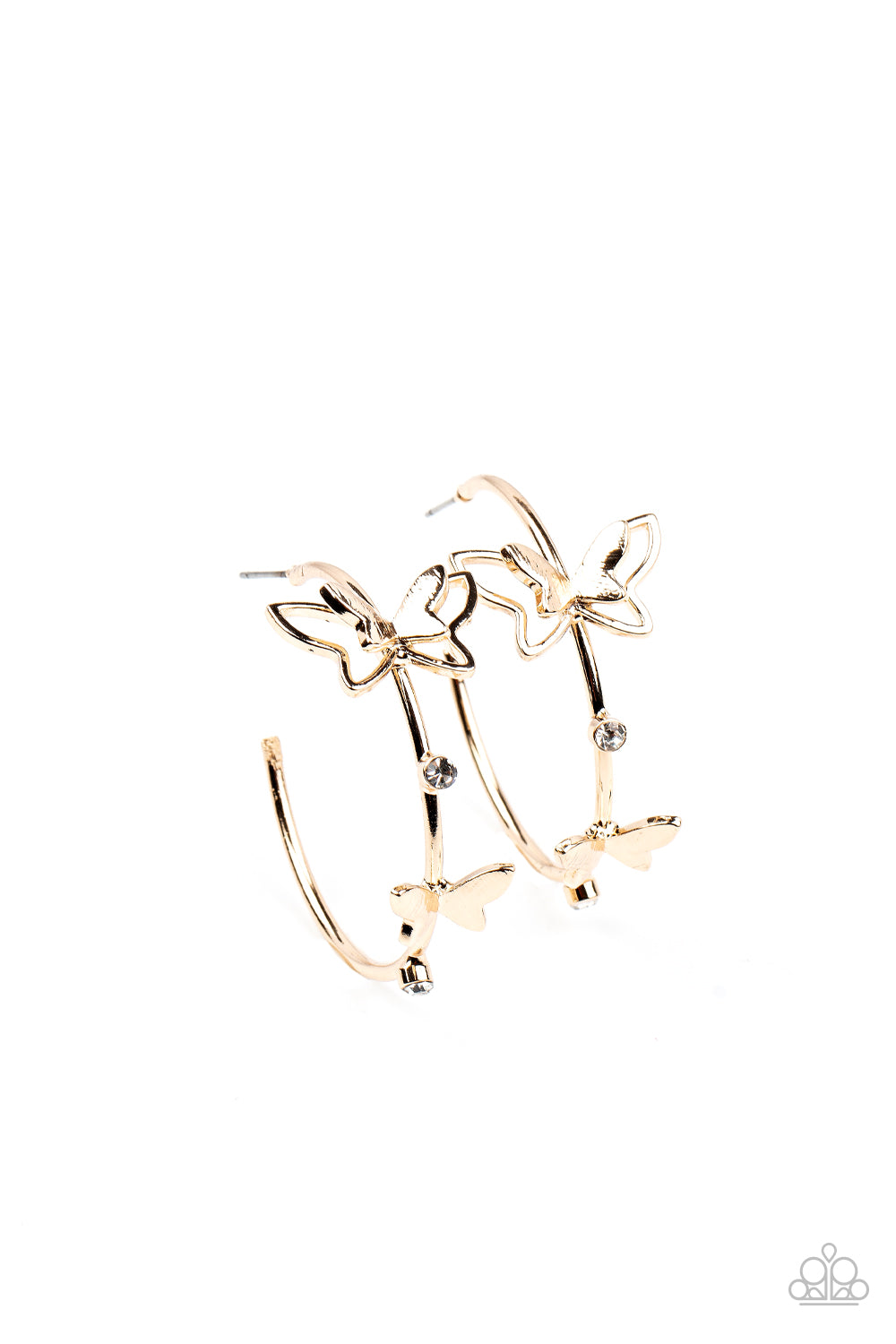 Paparazzi Full Out Flutter - Gold Earring