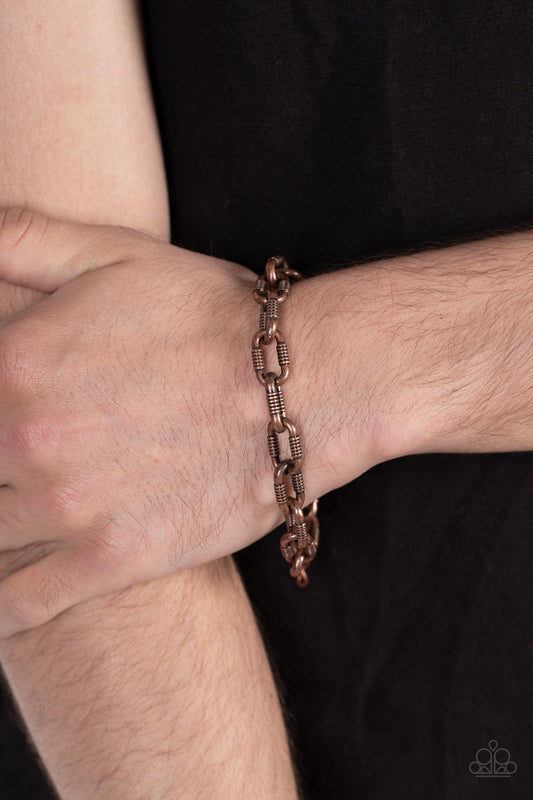 Paparazzi Industrial Infantry - Copper Bracelet