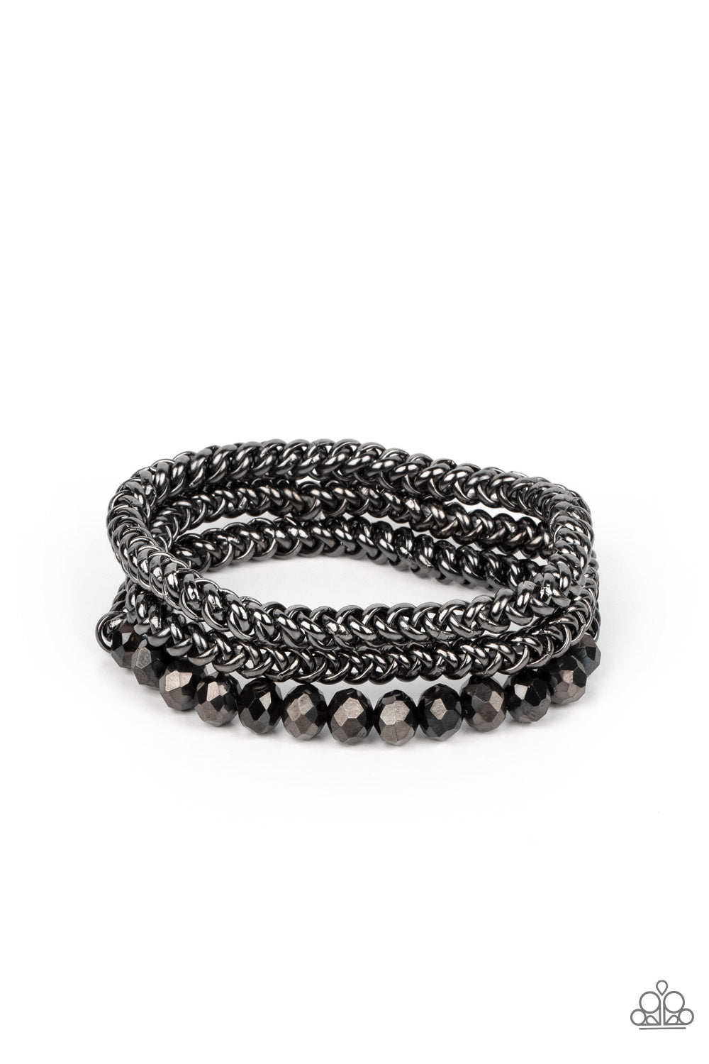 Paparazzi Gutsy and Glitzy - Black Bracelet