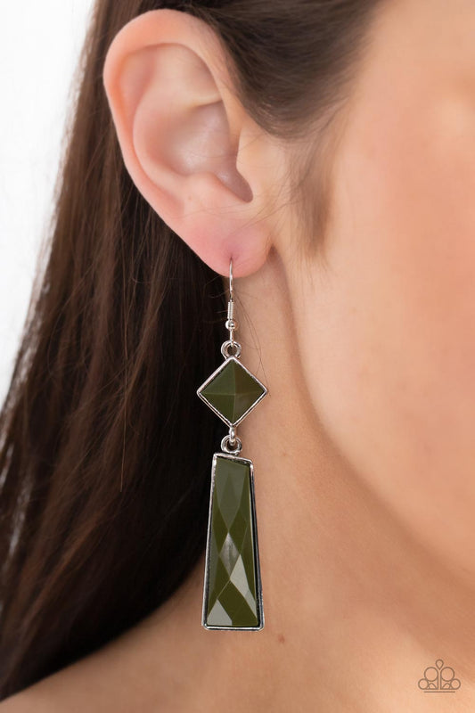 Paparazzi Hollywood Harmony - Green Earring