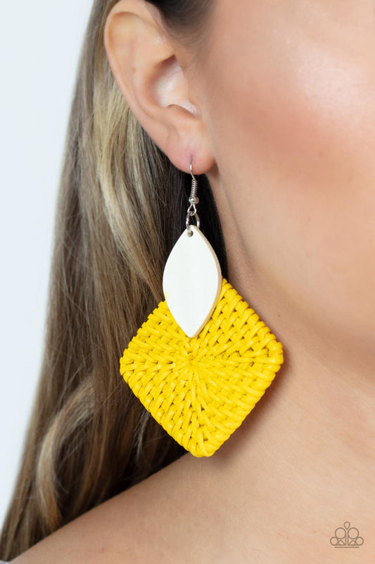 Paparazzi Sabbatical WEAVE - Yellow Earring