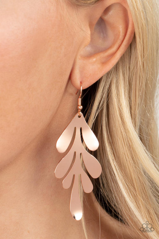 Paparazzi A FROND Farewell - Rose Gold Earring