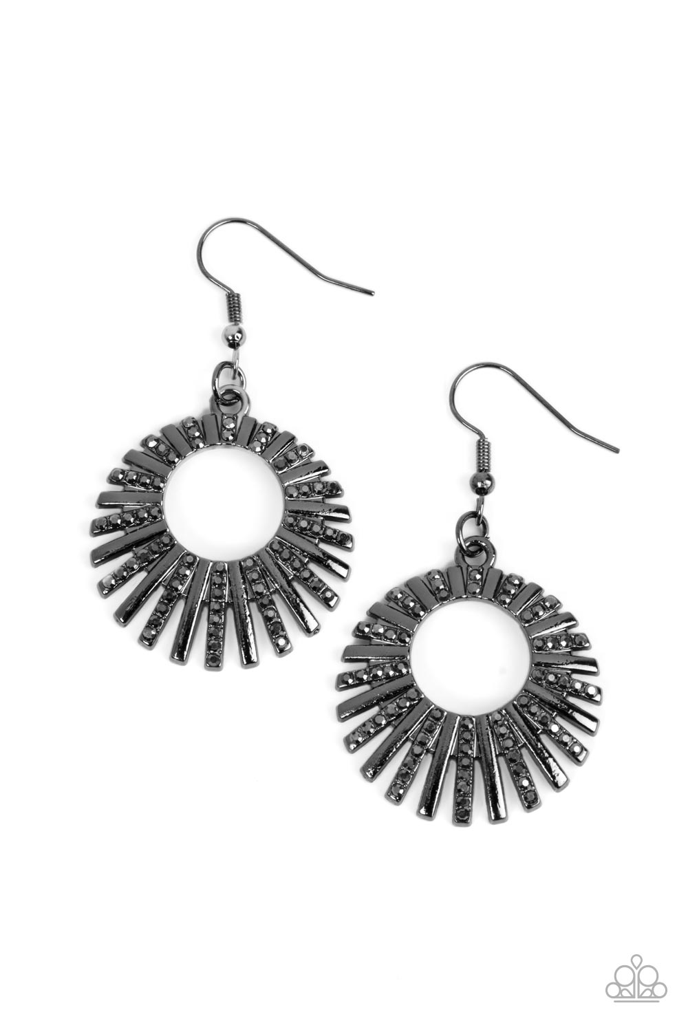 Paparazzi Rebel Resplendence - Black Earring