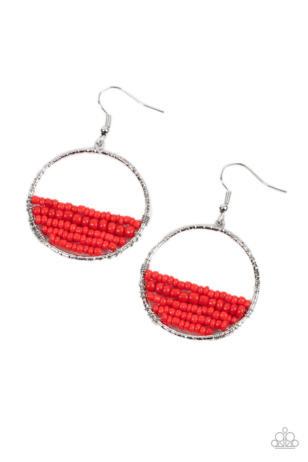 Paparazzi Head-Over-Horizons - Red Earrings