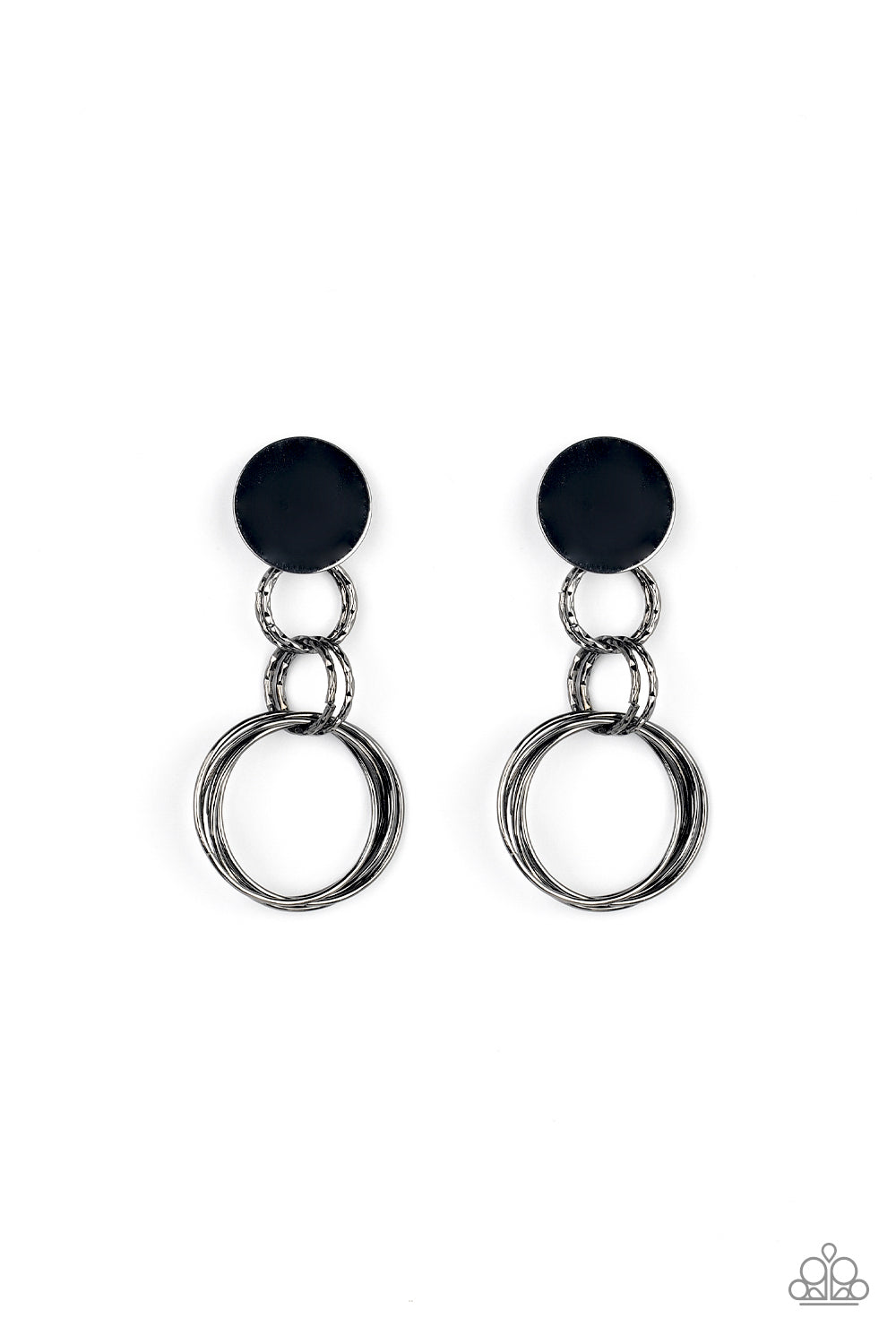 Paparazzi Industrialized Fashion - Black Earrings