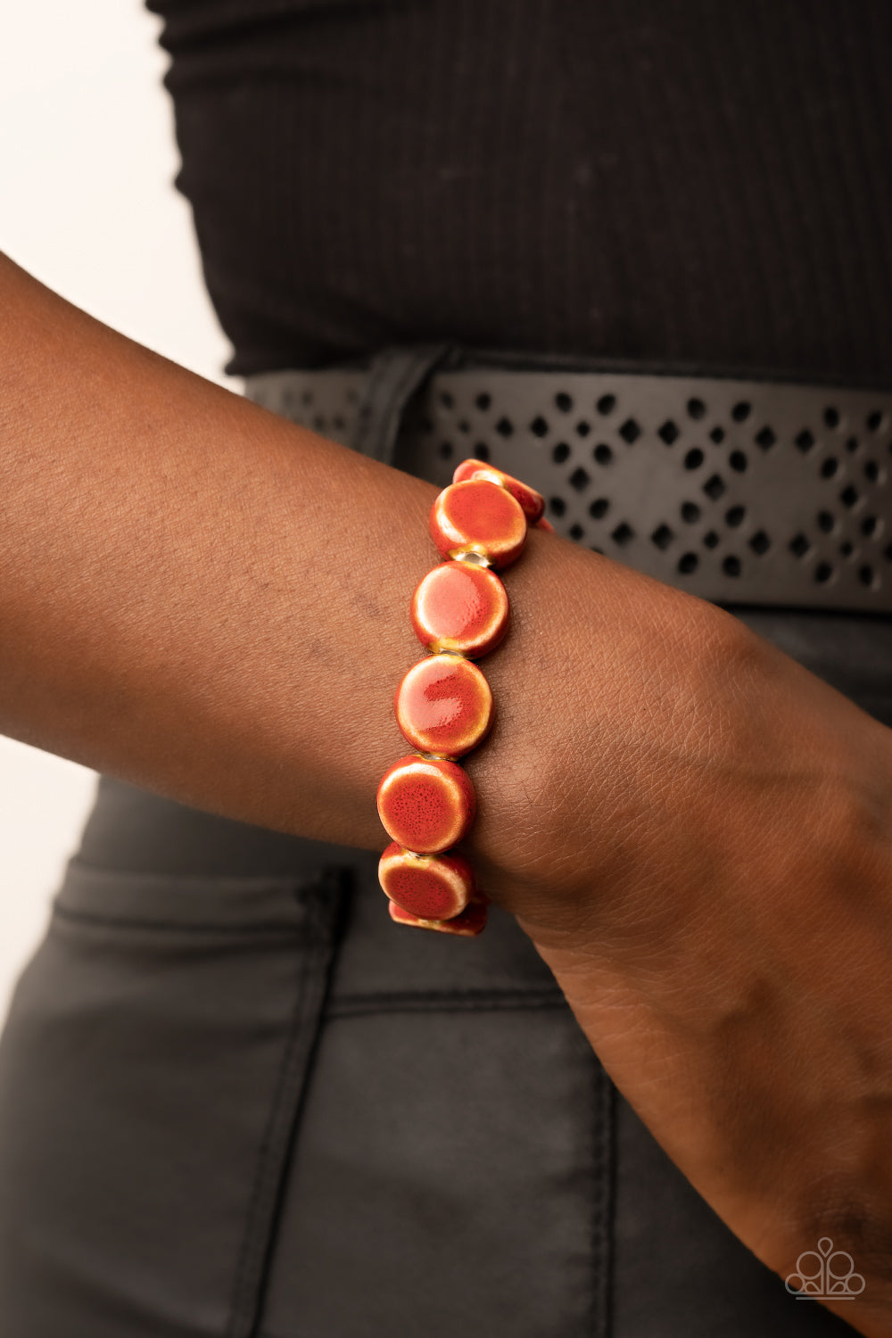 Paparazzi Earthy Entrada - Red Bracelet