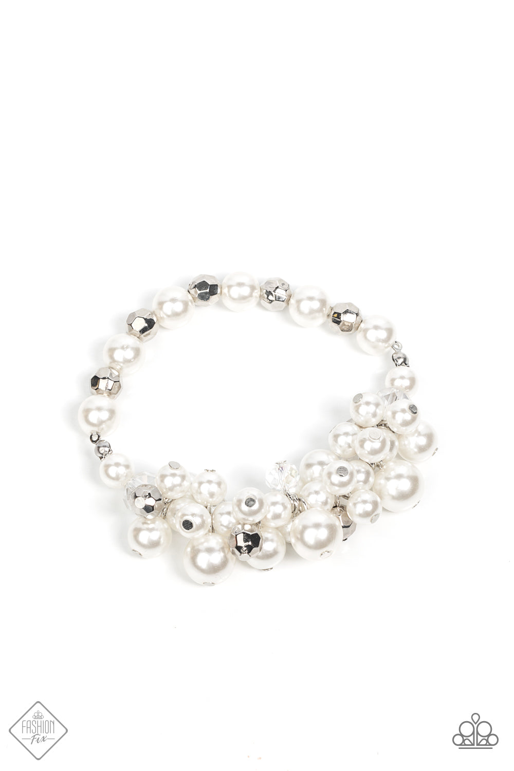 Paparazzi Elegantly Exaggerated - White Bracelet