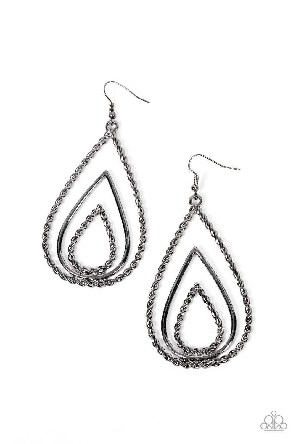 Paparazzi Tastefully Twisty - Black Earring