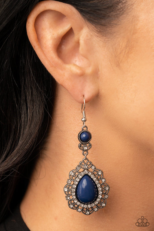 Paparazzi Palace Bribe - Blue Earrings