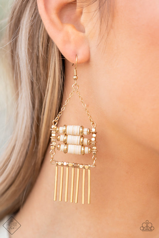 Paparazzi Tribal Tapestry - Gold Earring