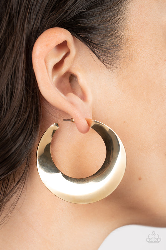 Paparazzi Power Curves - Gold Earring