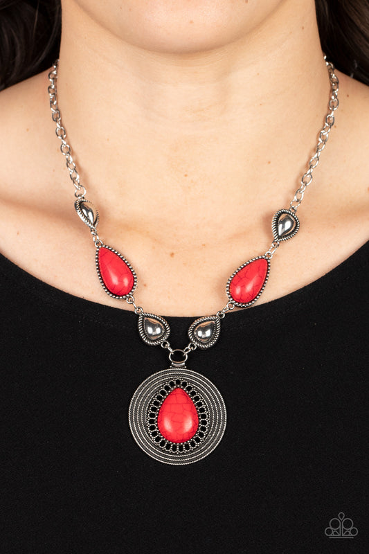 Paparazzi Saguaro Soul Trek - Red Necklace