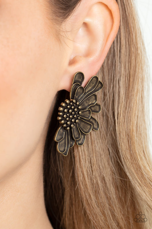 Paparazzi Farmstead Meadow - Brass Earring