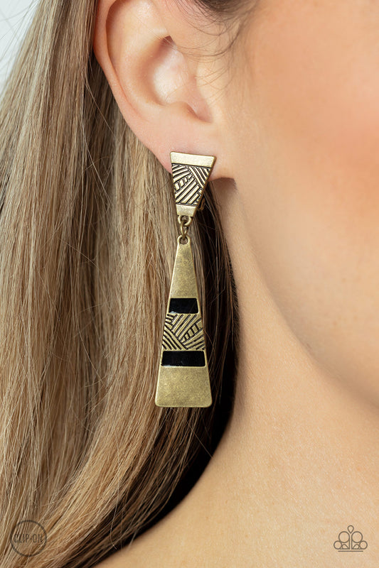 Paparazzi Safari Seeker - Brass Earrings