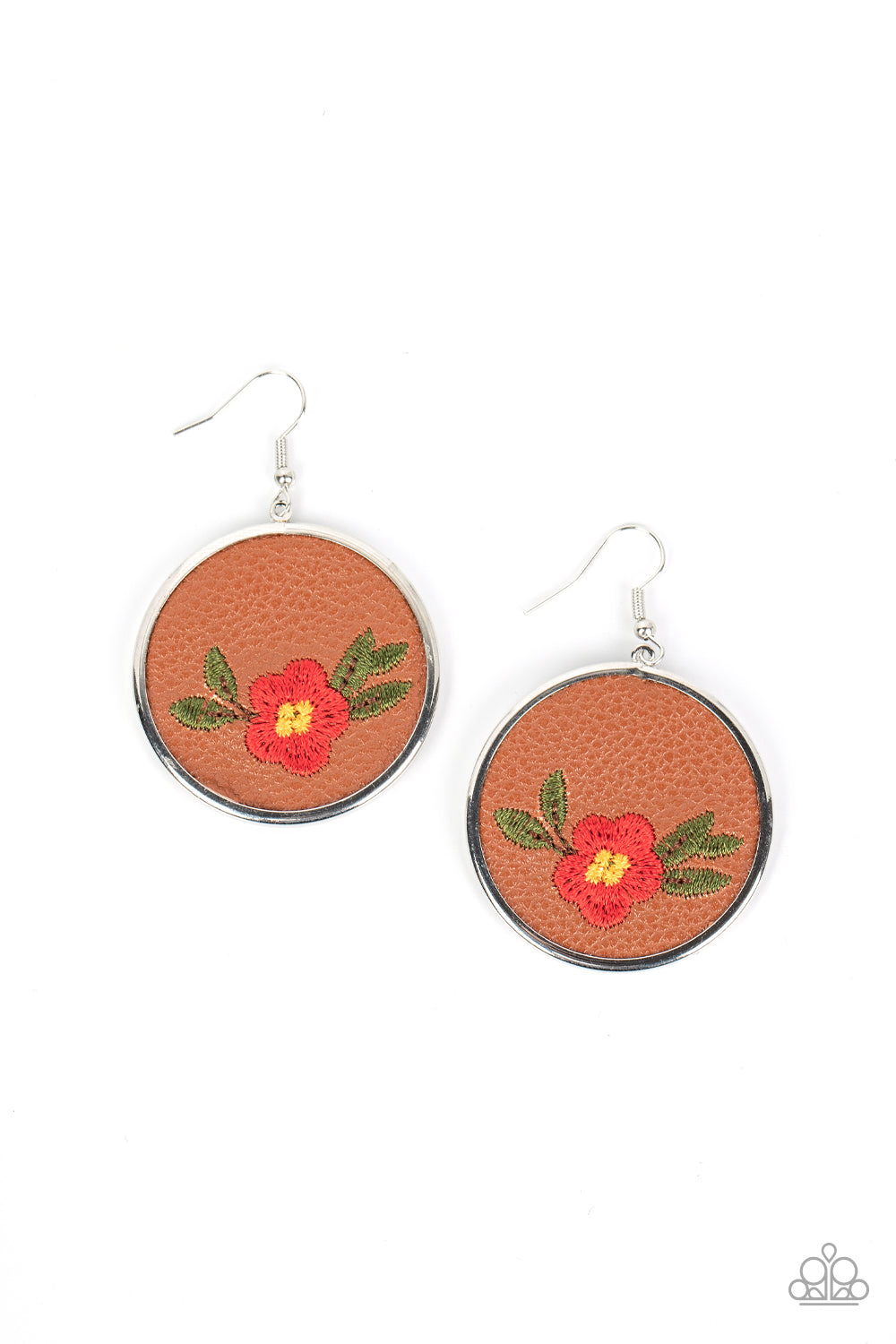 Paparazzi Prairie Patchwork - Red Earring