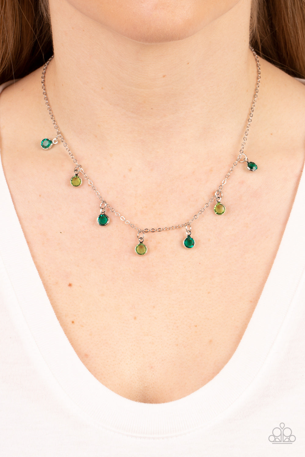 Paparazzi Carefree Charmer - Green Necklace