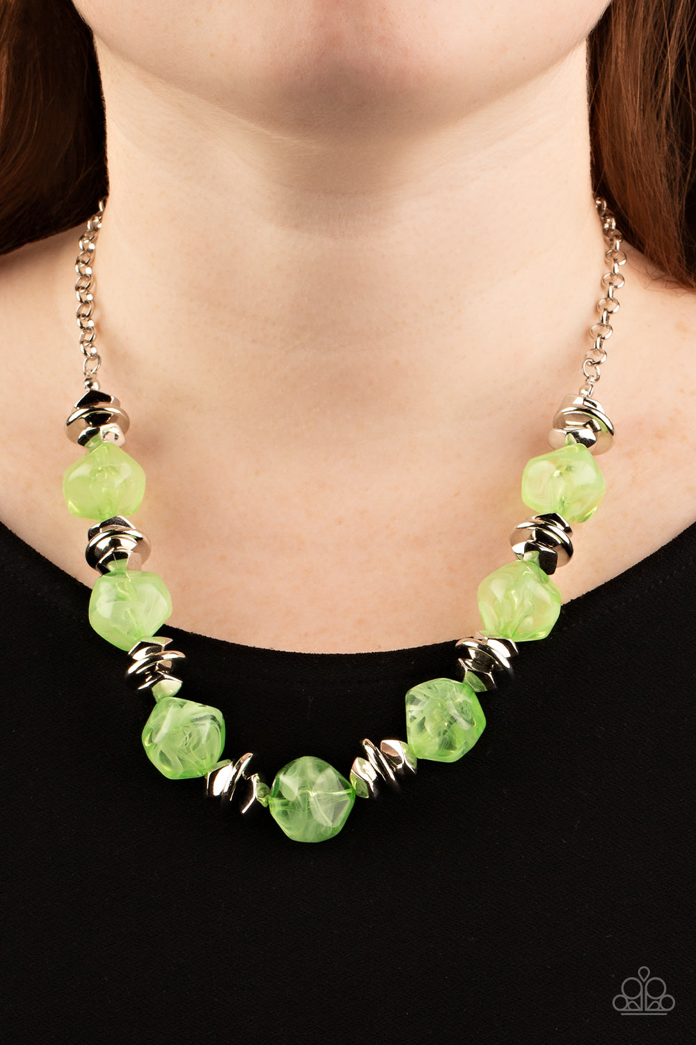 Paparazzi Island Ice - Green Necklace