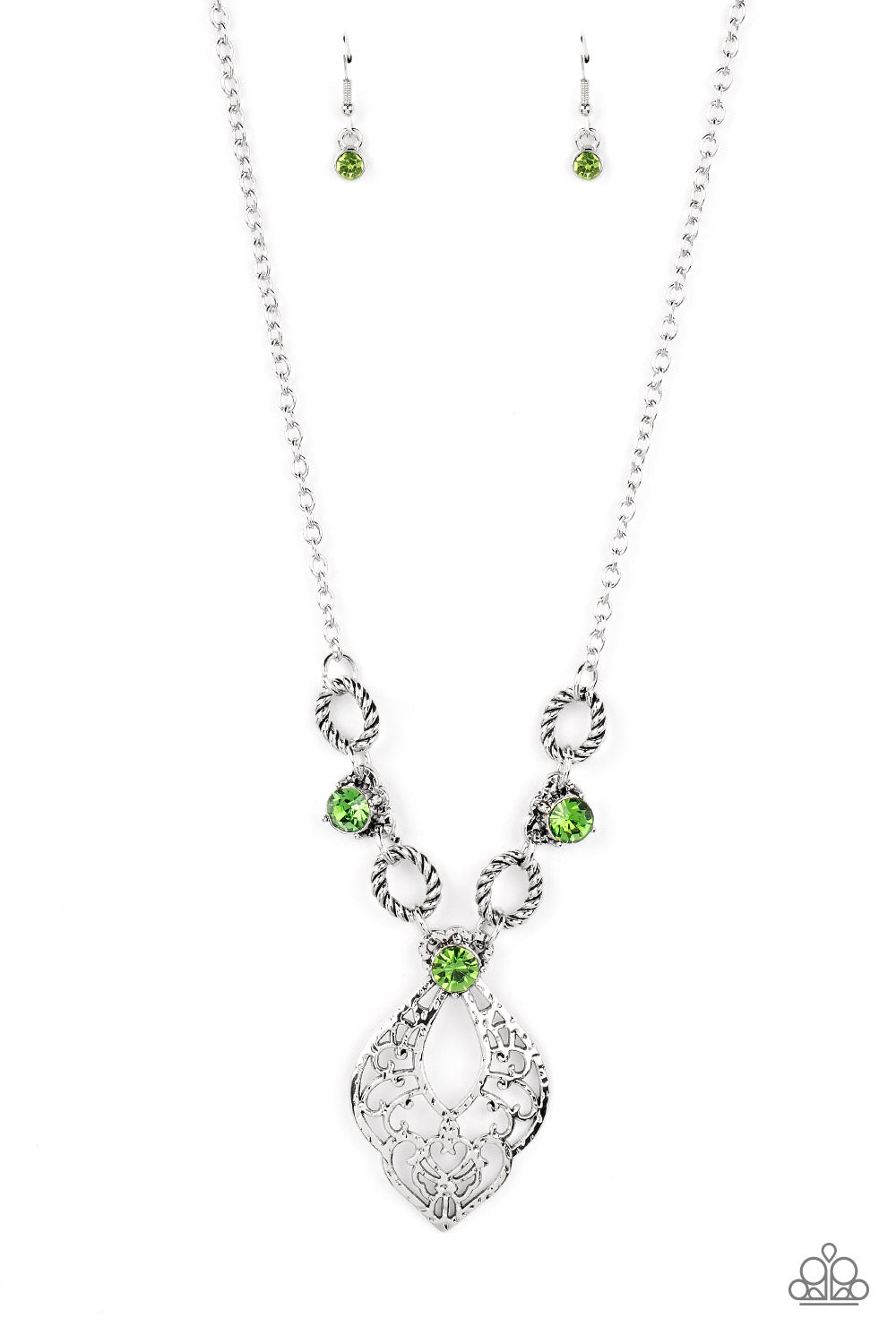 Paparazzi Contemporary Connections - Green Necklace