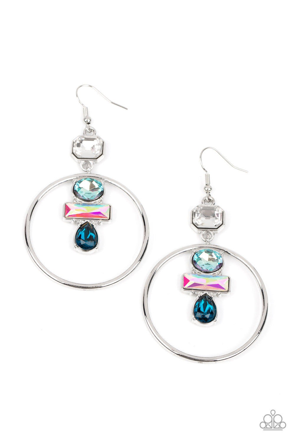 Paparazzi Geometric Glam - Blue Earrings