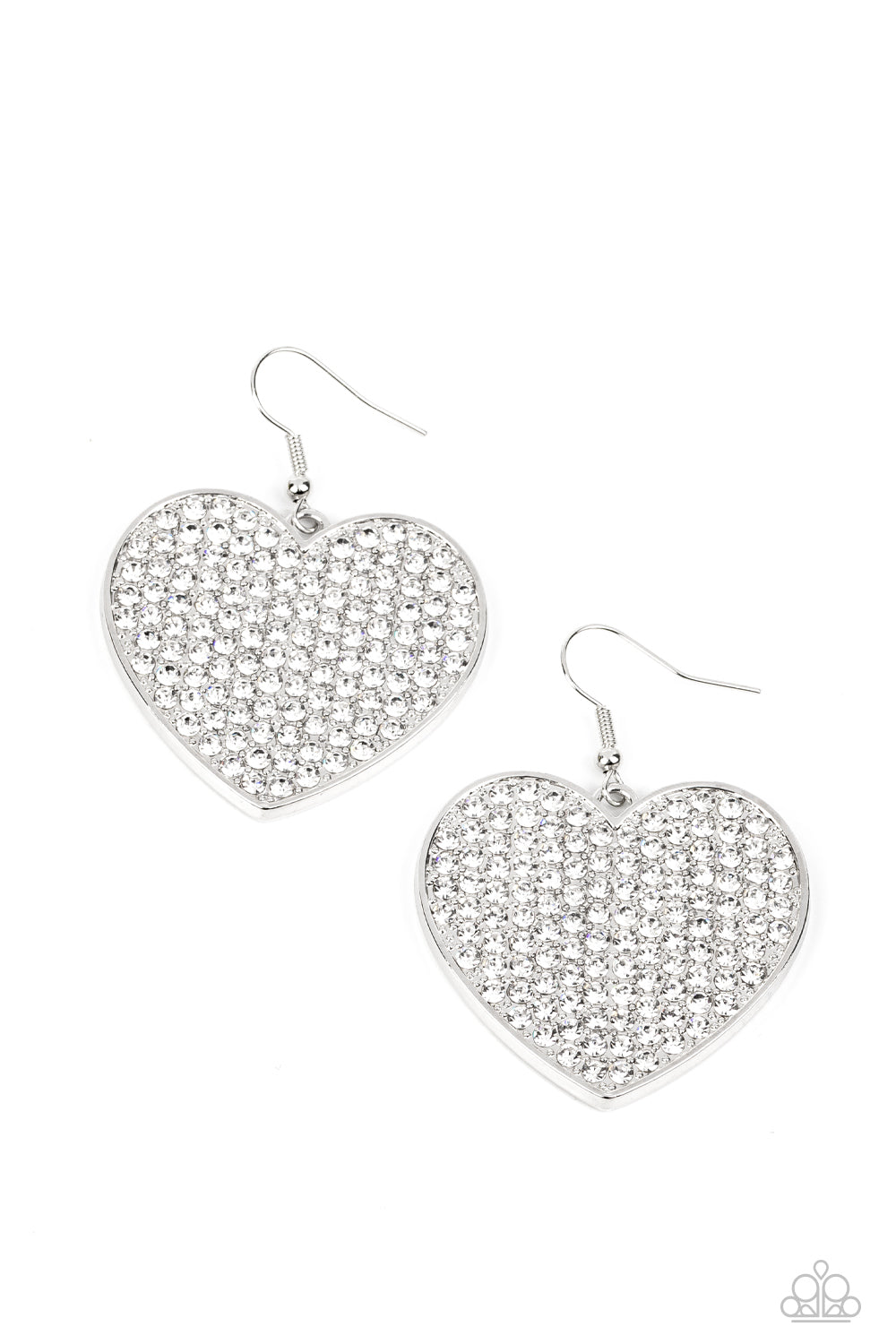 Paparazzi Romantic Reign - White Earrings