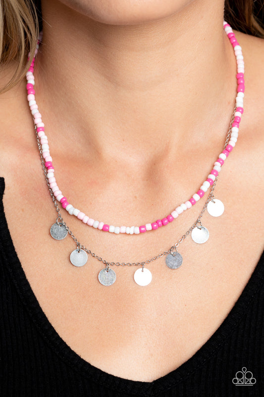 Paparazzi Comet Candy - Pink Necklace