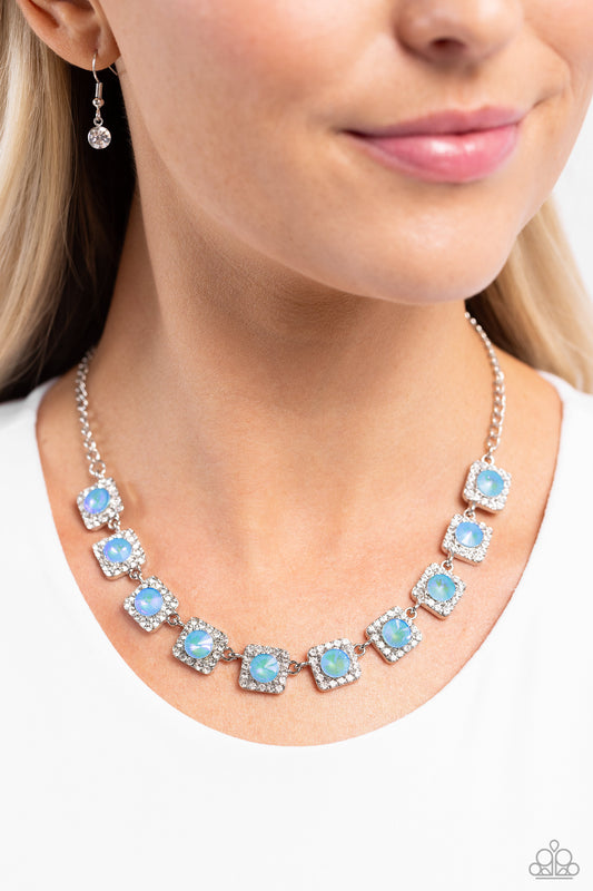 Paparazzi Jump SQUARE - Blue Necklace