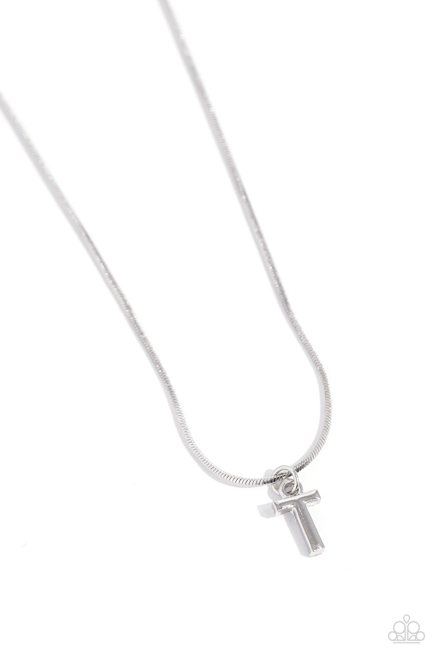 Paparazzi Seize the Initial - Silver - T Necklace