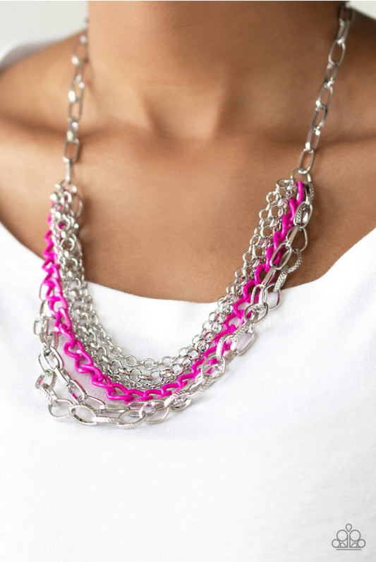 Paparazzi Color Bomb - Pink - Necklace